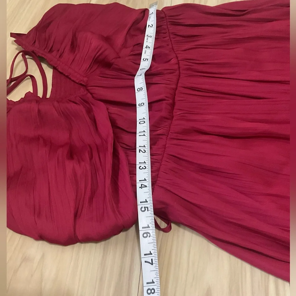 Anthropologie Red Maxi Dress with Ruffled Hem - Picture 12 of 15